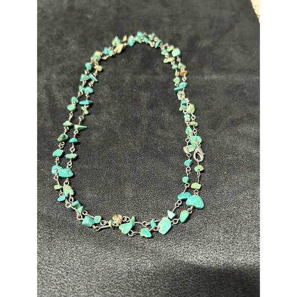 Turquoise Nugget Necklace 36" with Clasp - Picture 6 of 8
